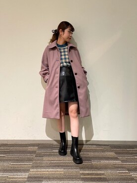 「アイテム（ステンカラーコート、パープル系）」を使った、emsexcite　/　エムズエキサイトさん（レディース・164cm）の秋コーディネート