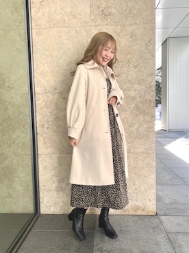 「アイテム（ステンカラーコート、ホワイト系）」を使った、emsexcite　/　エムズエキサイトさん（レディース・163cm）の秋コーディネート