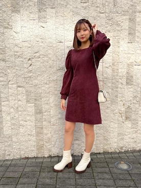 「アイテム（バッグ、ホワイト系）」を使った、emsexcite　/　エムズエキサイトさん（レディース・160cm）の冬コーディネート