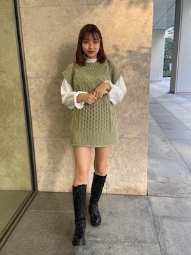 「アイテム（バックパック/リュック、ブラウン系）」を使った、emsexcite　/　エムズエキサイトさん（レディース・160cm）の冬コーディネート