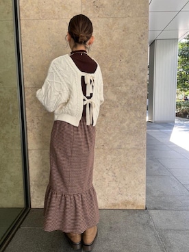 「消えそうな色コーデ」｜「アイテム（ブーツ）」を使った、emsexcite　/　エムズエキサイトさん（レディース・158cm）の冬コーディネート