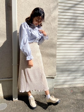 「消えそうな色コーデ」｜emsexcite　/　エムズエキサイトさん（レディース・160cm）の冬コーディネート