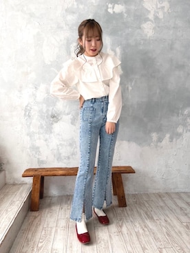 「ブラウスコーデ」｜emsexcite　/　エムズエキサイトさん（レディース・163cm）の春コーディネート