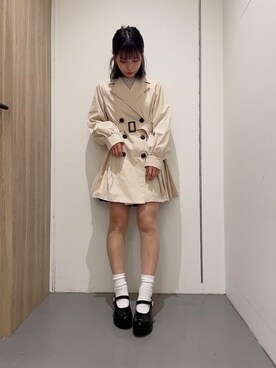 「アイテム（トレンチコート）」を使った、emsexcite　/　エムズエキサイトさん（レディース・150cm）の春コーディネート