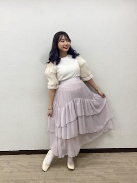 「消えそうな色コーデ」｜emsexcite　/　エムズエキサイトさん（レディース・160cm）の春コーディネート