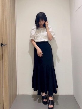 「ガーリーコーデ」｜「アイテム（サンダル）」を使った、emsexcite　/　エムズエキサイトさん（レディース・151cm）の春コーディネート