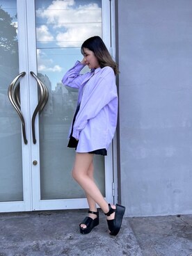 「アイテム（キャミソール、ブラック系）」を使った、emsexcite　/　エムズエキサイトさん（レディース・160cm）の春コーディネート