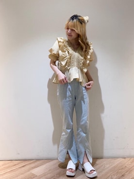 「RETRO GIRL（レトロガール）のアイテム（パンツ）」を使った、emsexcite　/　エムズエキサイトさん（レディース・154cm）の春コーディネート