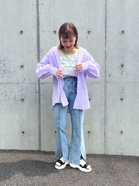 「ﾋﾞｯｸﾞｼﾙｴｯﾄ」｜「アイテム（シューズ）」を使った、emsexcite　/　エムズエキサイトさん（レディース・158cm）の春コーディネート