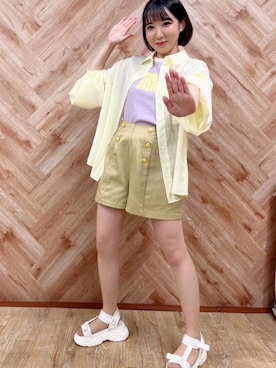 「アイテム（デニムパンツ、ベージュ系）」を使った、emsexcite　/　エムズエキサイトさん（レディース・148cm）の春コーディネート