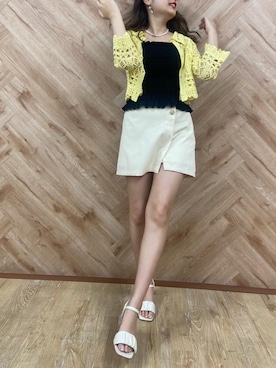 「アイテム（キャミソール、ブラック系）」を使った、emsexcite　/　エムズエキサイトさん（レディース・160cm）の夏コーディネート