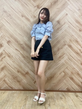 「ガーリーコーデ」｜「アイテム（サンダル）」を使った、emsexcite　/　エムズエキサイトさん（レディース・160cm）の夏コーディネート