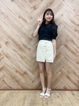 「ガーリーコーデ」｜「アイテム（サンダル）」を使った、emsexcite　/　エムズエキサイトさん（レディース・160cm）の夏コーディネート