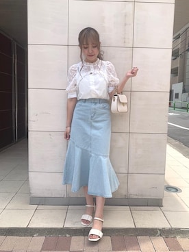 「ガーリーコーデ」｜「アイテム（サンダル）」を使った、emsexcite　/　エムズエキサイトさん（レディース・163cm）の夏コーディネート