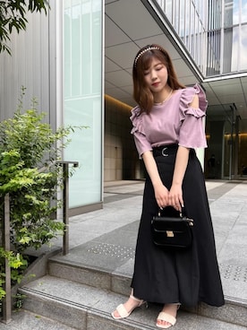 「ガーリーコーデ」｜「アイテム（サンダル）」を使った、emsexcite　/　エムズエキサイトさん（レディース・152cm）の夏コーディネート