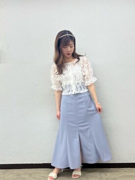 「ガーリーコーデ」｜「アイテム（サンダル）」を使った、emsexcite　/　エムズエキサイトさん（レディース・152cm）の夏コーディネート