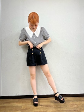 「ガーリーコーデ」｜「アイテム（サンダル）」を使った、emsexcite　/　エムズエキサイトさん（レディース・164cm）の夏コーディネート