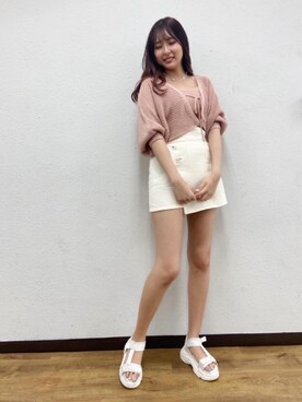 「韓国コーデ」｜「アイテム（スリッポン）」を使った、emsexcite　/　エムズエキサイトさん（レディース・160cm）の夏コーディネート