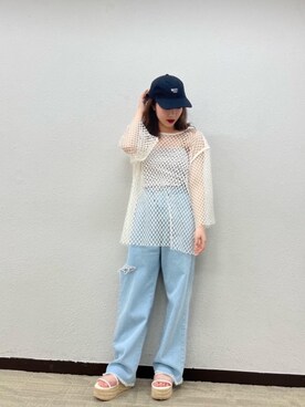 「アイテム（キャミソール、ブラック系）」を使った、emsexcite　/　エムズエキサイトさん（レディース・152cm）の夏コーディネート