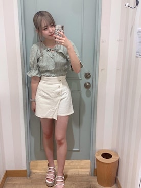 「ブラウスコーデ」｜emsexcite　/　エムズエキサイトさん（レディース・163cm）の夏コーディネート