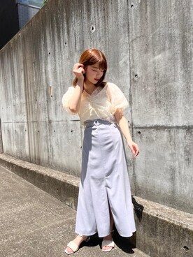 「ガーリーコーデ」｜「アイテム（サンダル）」を使った、emsexcite　/　エムズエキサイトさん（レディース・152cm）の夏コーディネート