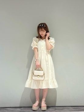 「アイテム（ワンピース/ドレス、ベージュ系）」を使った、emsexcite　/　エムズエキサイトさん（レディース・152cm）の夏コーディネート