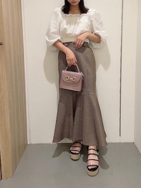 「ガーリーコーデ」｜「アイテム（サンダル）」を使った、emsexcite　/　エムズエキサイトさん（レディース・151cm）の夏コーディネート