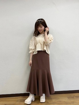 「アイテム（トップス、ベージュ系）」を使った、emsexcite　/　エムズエキサイトさん（レディース・152cm）の秋コーディネート