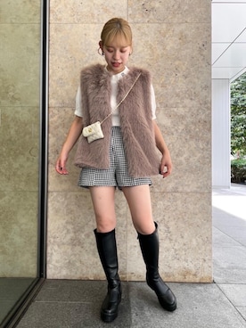 「アイテム（その他アウター、ブラウン系）」を使った、emsexcite　/　エムズエキサイトさん（レディース・158cm）の秋コーディネート