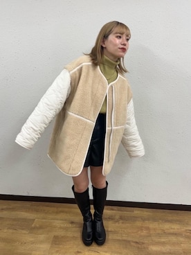 「参戦服」｜「アイテム（ノーカラージャケット）」を使った、emsexcite　/　エムズエキサイトさん（レディース・158cm）の秋コーディネート