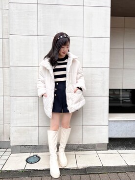 「フレンチガーリー」｜「アイテム（ブルゾン）」を使った、emsexcite　/　エムズエキサイトさん（レディース・152cm）の秋コーディネート