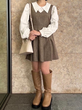 「アイテム（その他シューズ、ベージュ系）」を使った、emsexcite　/　エムズエキサイトさん（レディース・148cm）の冬コーディネート