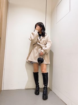 「フレンチガーリー」｜「アイテム（その他アウター）」を使った、emsexcite　/　エムズエキサイトさん（レディース・151cm）の冬コーディネート