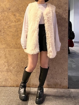 「フレンチガーリー」｜「アイテム（その他アウター）」を使った、emsexcite　/　エムズエキサイトさん（レディース・148cm）の冬コーディネート