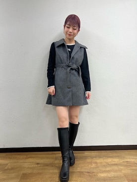 「フレンチガーリー」｜「アイテム（その他アウター）」を使った、emsexcite　/　エムズエキサイトさん（レディース・164cm）の冬コーディネート