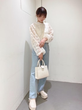 「オーガンジー」｜「アイテム（その他シューズ）」を使った、emsexcite　/　エムズエキサイトさん（レディース・151cm）の春コーディネート