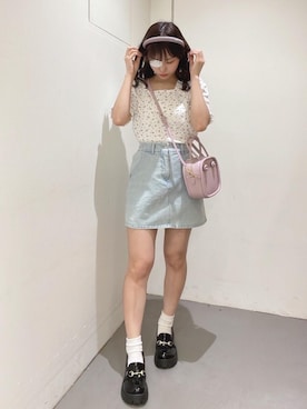 「ガーリーコーデ」｜「アイテム（その他シューズ）」を使った、emsexcite　/　エムズエキサイトさん（レディース・151cm）の春コーディネート