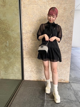 「ガーリーコーデ」｜「アイテム（サンダル）」を使った、emsexcite　/　エムズエキサイトさん（レディース・164cm）の春コーディネート