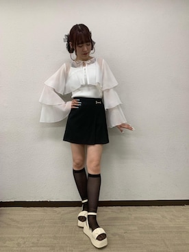 「ガーリーコーデ」｜「アイテム（サンダル）」を使った、emsexcite　/　エムズエキサイトさん（レディース・166cm）の春コーディネート