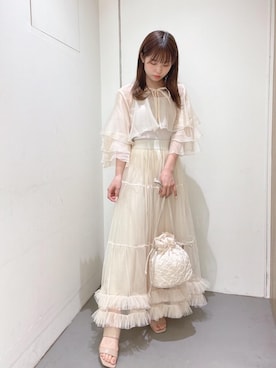 「ガーリーコーデ」｜「アイテム（サンダル）」を使った、emsexcite　/　エムズエキサイトさん（レディース・151cm）の夏コーディネート