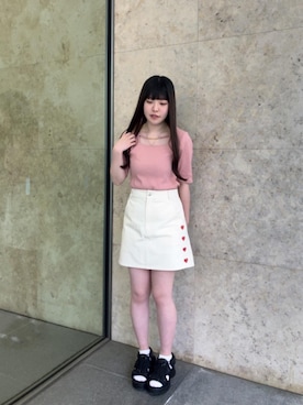 「ガーリーコーデ」｜「アイテム（サンダル）」を使った、emsexcite　/　エムズエキサイトさん（レディース・152cm）の夏コーディネート