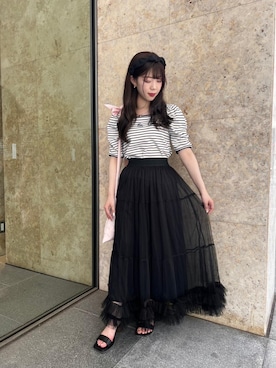 「ガーリーコーデ」｜「アイテム（アクセサリー）」を使った、emsexcite　/　エムズエキサイトさん（レディース・152cm）の夏コーディネート