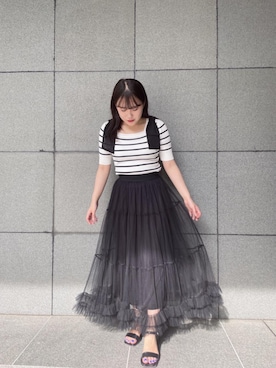 「ガーリーコーデ」｜「アイテム（その他シューズ）」を使った、emsexcite　/　エムズエキサイトさん（レディース・158cm）の夏コーディネート