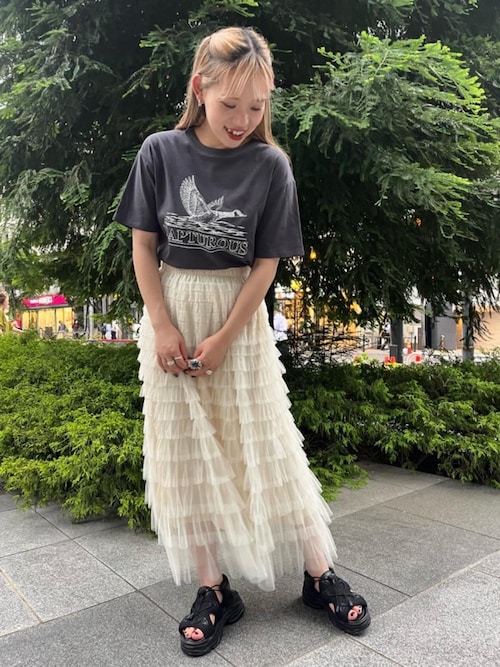 セール】かすれプリントTEE（Tシャツ/カットソー）｜ems excite