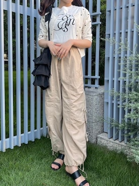 「ガーリーコーデ」｜「アイテム（サンダル）」を使った、emsexcite　/　エムズエキサイトさん（レディース・166cm）の夏コーディネート