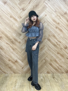 「韓国コーデ」｜「アイテム（その他シューズ）」を使った、emsexcite　/　エムズエキサイトさん（レディース・166cm）の秋コーディネート