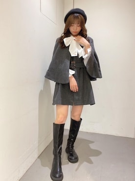 「フレンチガーリー」｜「アイテム（その他アウター）」を使った、emsexcite　/　エムズエキサイトさん（レディース・151cm）の秋コーディネート