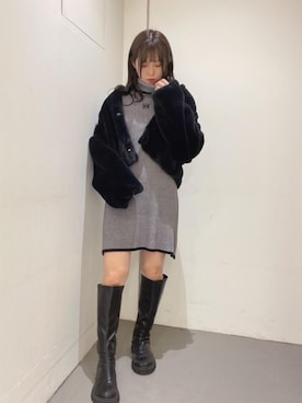 「アウターコーデ」｜「アイテム（チュニック）」を使った、emsexcite　/　エムズエキサイトさん（レディース・151cm）の秋コーディネート