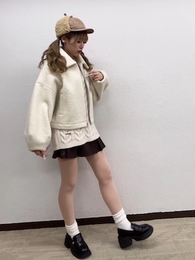 「アウターコーデ」｜「アイテム（その他シューズ）」を使った、emsexcite　/　エムズエキサイトさん（レディース・166cm）の冬コーディネート