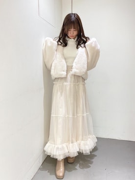 「ガーリーコーデ」｜「アイテム（ブルゾン）」を使った、emsexcite　/　エムズエキサイトさん（レディース・151cm）の冬コーディネート